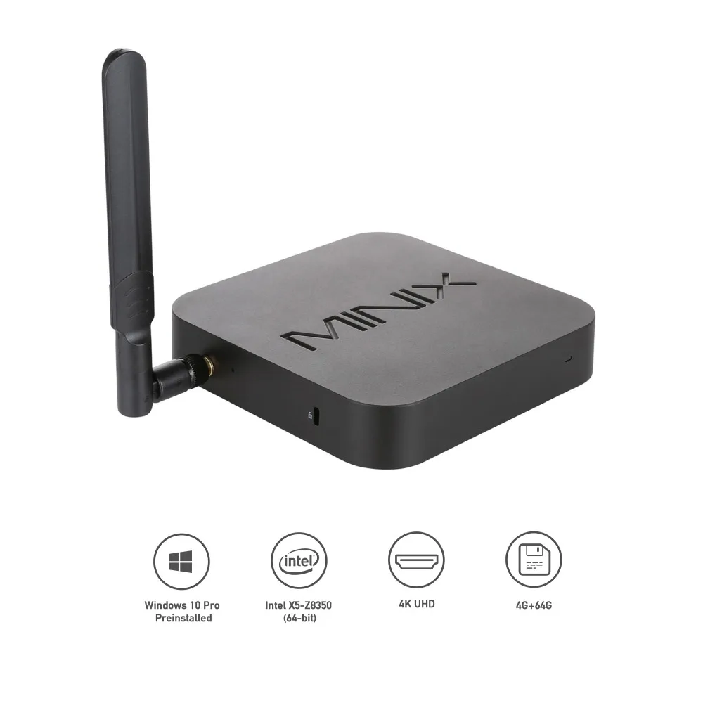 MINIX NEO Z83-4 Мини ПК официальный Windows 10 Домашний Мини ПК 4G/64G 802.11ac 2,4/5 GHz WiFi гигабит BT4.2 64-бит USB3.0 Intel мини ПК