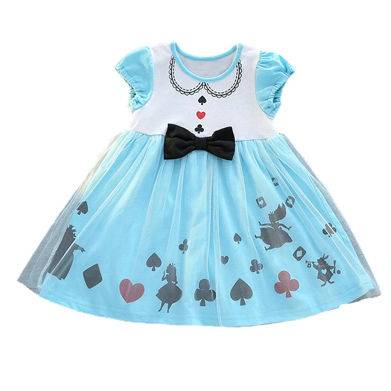 2018 summer Girls Kids Dresses Princess Alice in Wonderland Cosplay
