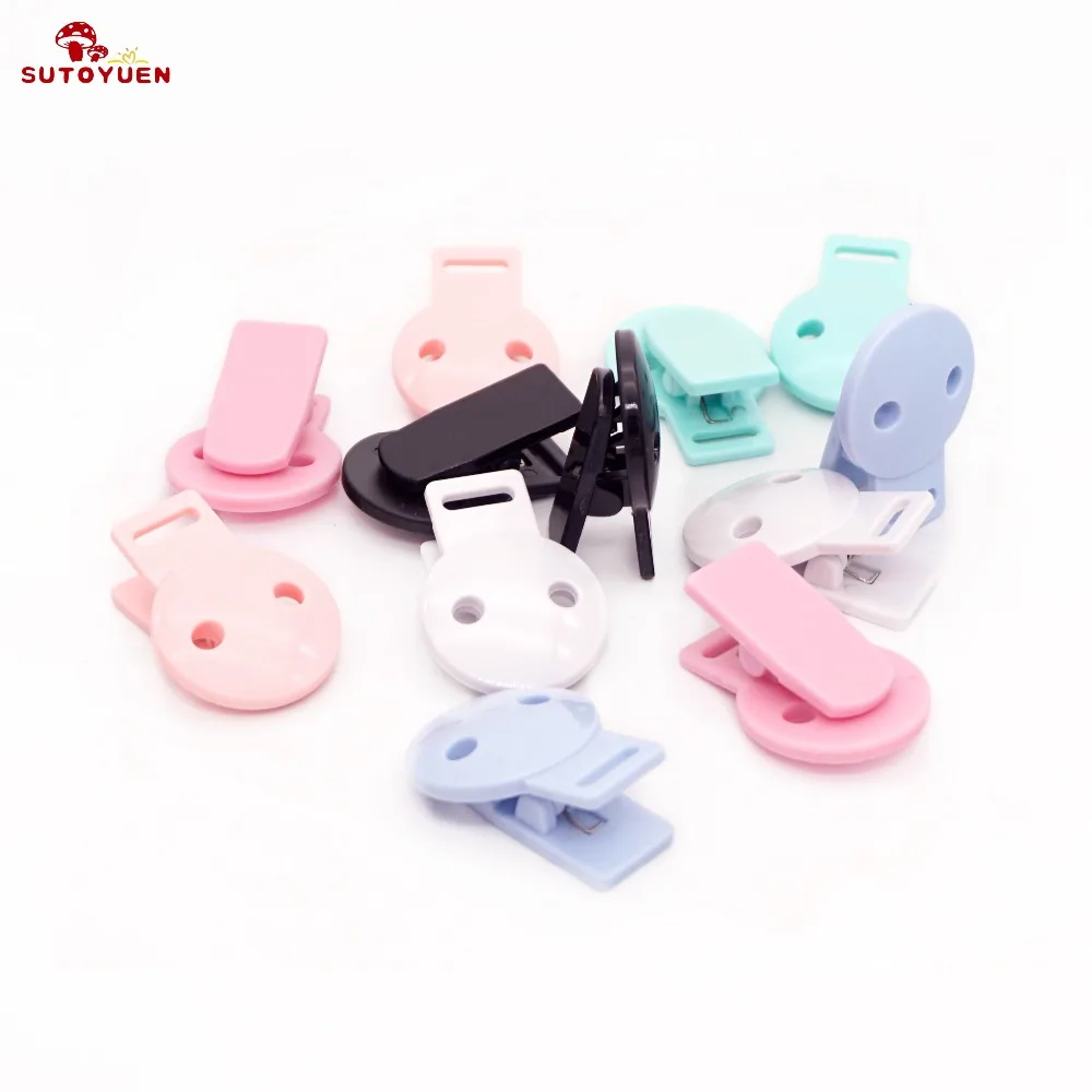 20pcs Colored Plastic Suspender Soother Pacifier Clip Toy Holder Dummy Clips
