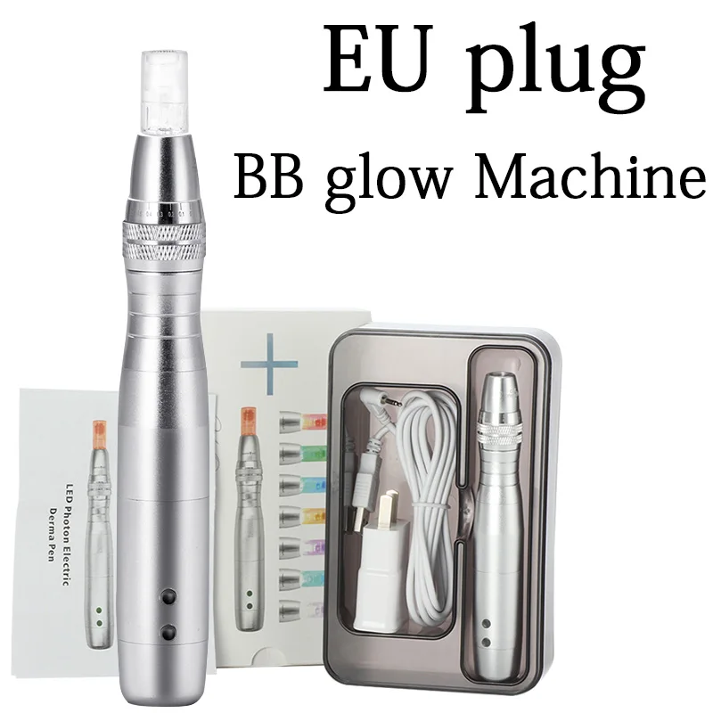 7 цветов светодиодный светильник BB крем светящийся аппарат для лечения BB Крем Сыворотка для удаления акне шрам уменьшение растяжек пму Дерма ручка - Color: EU Machine