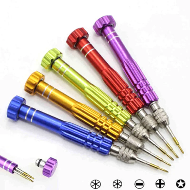 

Practical 5 in 1 Screwdriver Kits Phone Opening Tools Glasses Watch Maintennance Repair Tools Multifuncational Tools Set