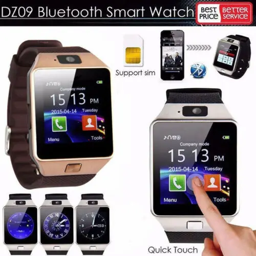 DZ09 Bluetooth Смарт часы камера водонепроницаемый телефон SIM Слот для HTC Android UK сток