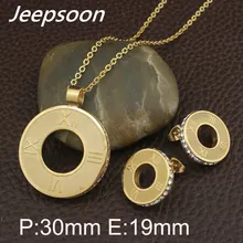 Ronda De Moda de Acero Inoxidable colgante y pendientes conjuntos de Joyas de Oro de Color Para Las Mujeres Al Por Mayor SBJFLRCE