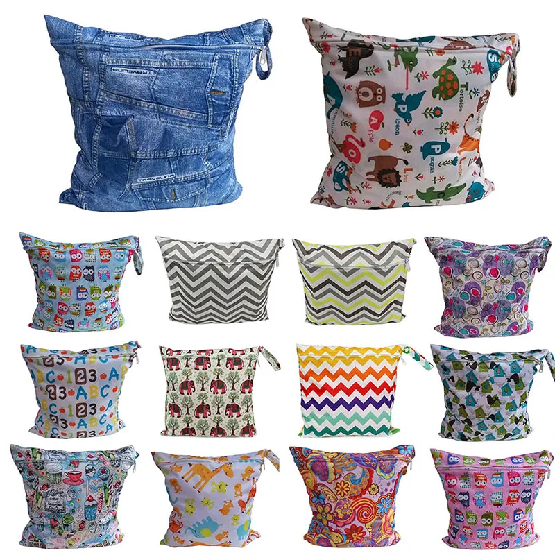 New Infant Cloth Diaper font b Nappy b font Pouch Reusable Waterproof Zip Wet Dry Bag
