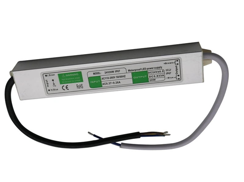 AC 220V 110V к DC 24V 12V источник питания водонепроницаемый IP67 10 W-150 W переходник переключателя питания трансформатор напряжения драйвера для светодиодной ленты