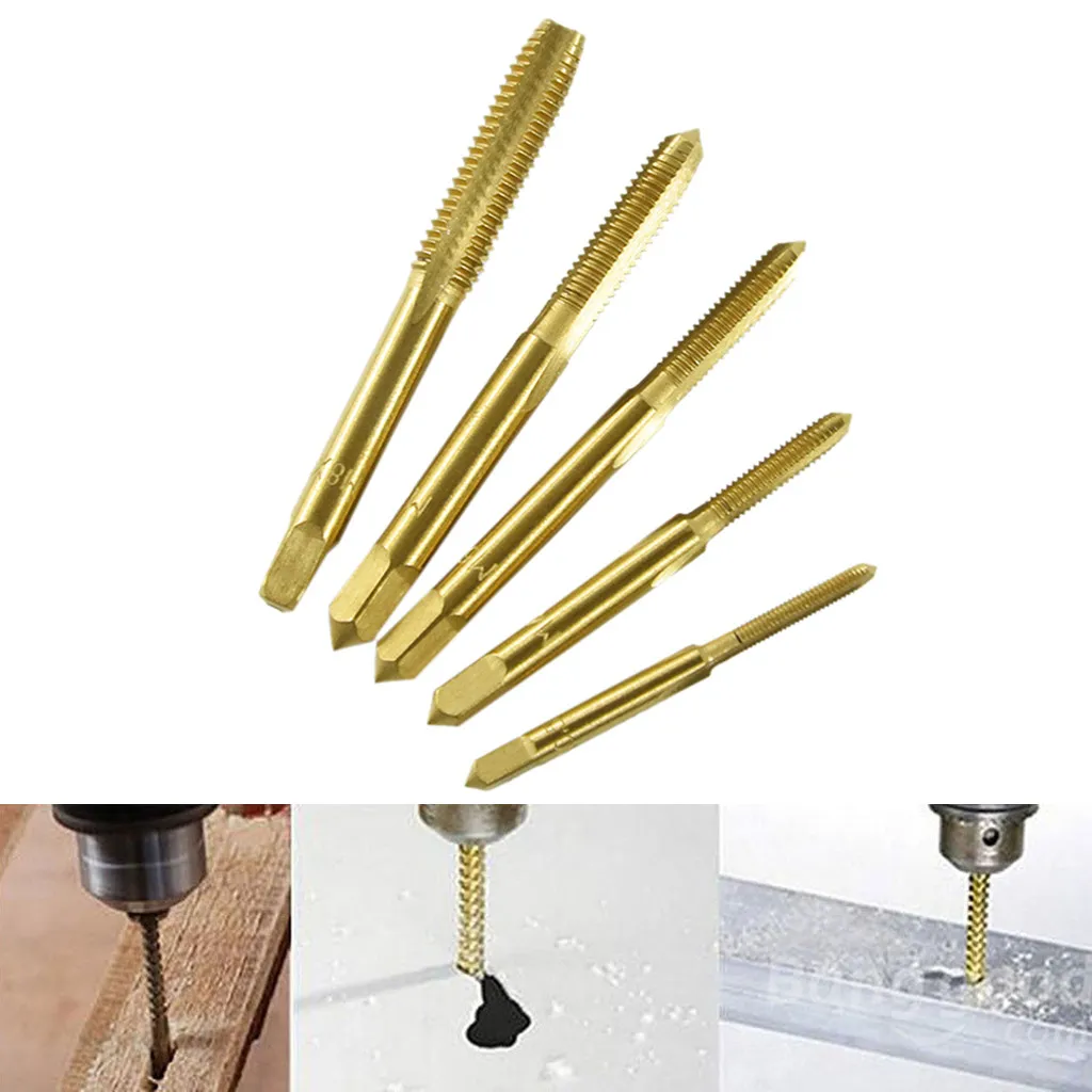 

2019 New Titanium Hand Tap Tapping Screw Thread Metric Plugs Taps Set Straight Flute HSS #NN0220