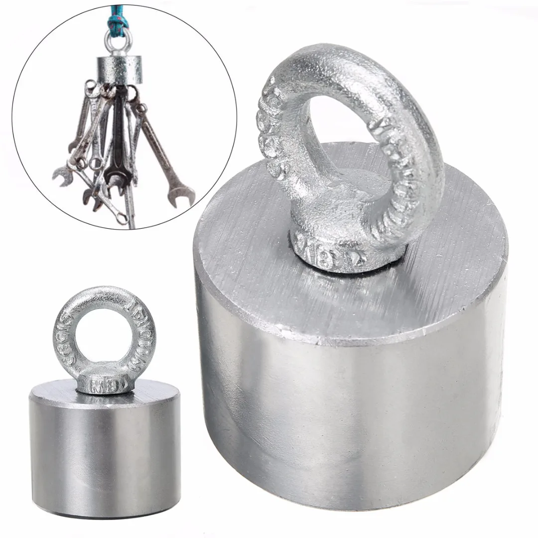 

1pc Neodymium Recovery Magnet Metal Detector Treasure Hunting 30kg Pull 55x40mm For Salvage Operations