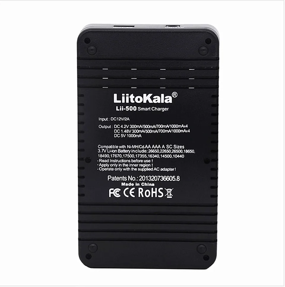 Умное устройство для зарядки никель-металлогидридных аккумуляторов от компании Liitokala lii-500 ЖК-дисплей 18650 Батарея Зарядное устройство lii-500 для 18650 18350 17500 25500 14500 26650 1,2 V AA, AAA, никель-металл-гидридных аккумуляторных батарей lii500