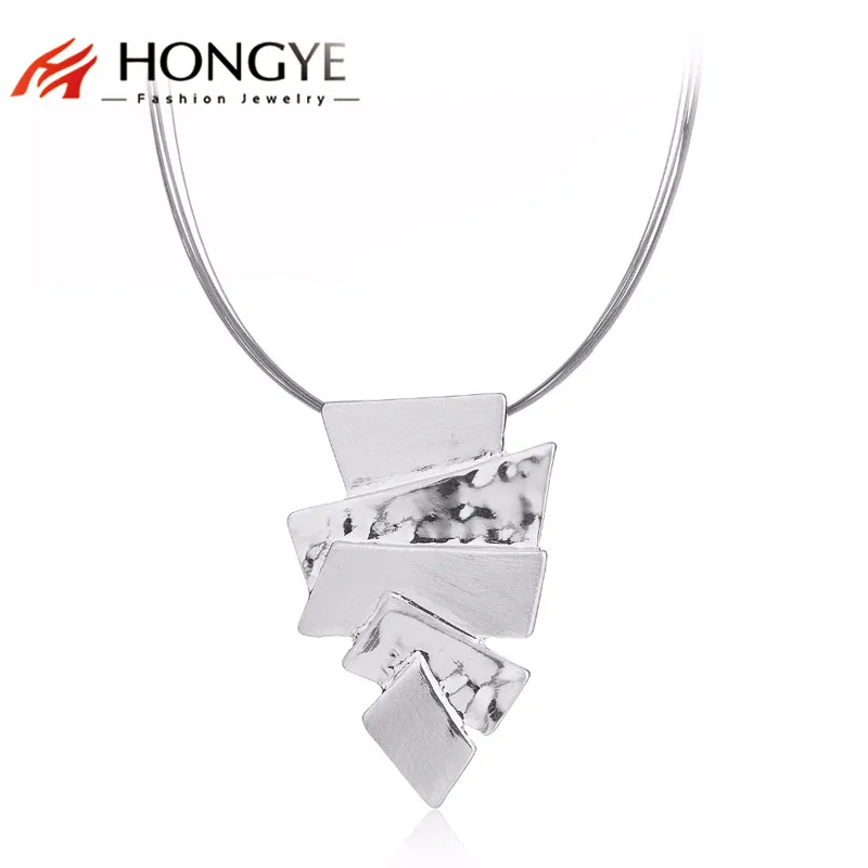 

Brighton Women Unique Stylish Jewelry Silver Irregular Geometric Torques Chokers Necklace Pendant Unisex Power Charm Accessories