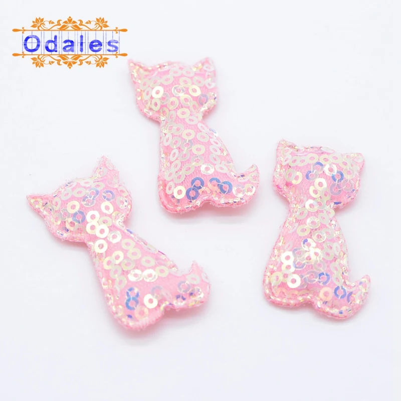 24 шт. Kawaii Cat Bling Appliques Скрапбукинг мягкие Патчи DIY головные уборы зажимы аксессуары головной убор стикеры поставки - Цвет: Watermelon Red