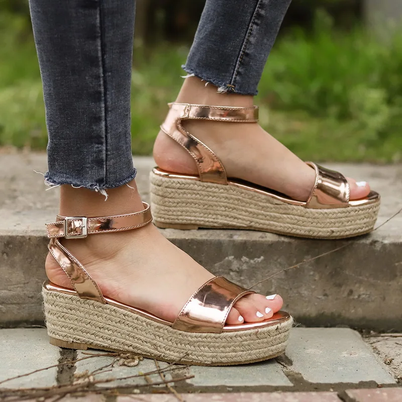 

PUIMENTIUA 2019 Wedge Platform Women Sandals Summer Shoes Woman Wedges Shoes Casual Woman Peep Toe Outdoor Fashion Shoes
