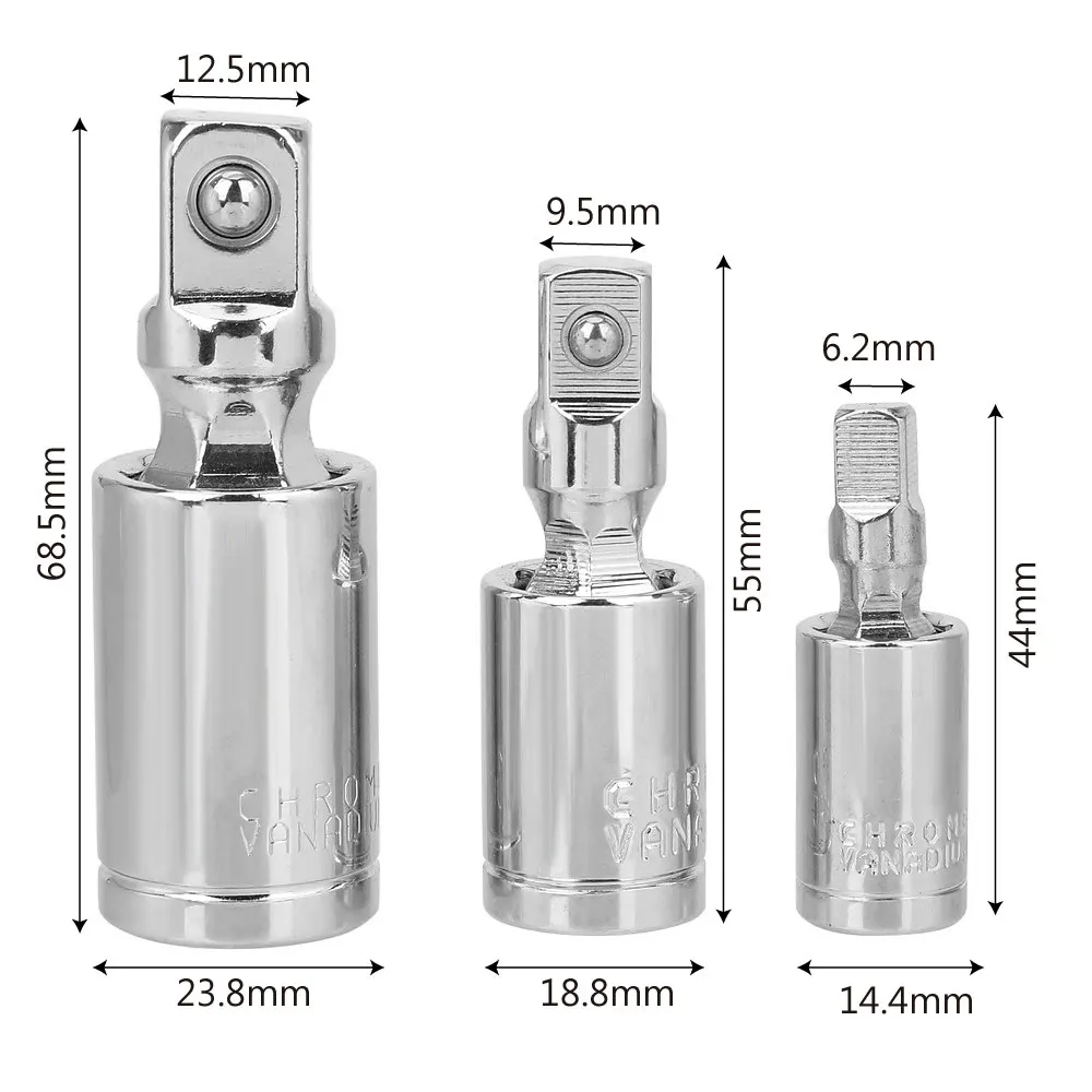 DIYWORK 1/" 3/8" 1/" адаптер для гнезда с поворотной головкой на 360 градусов удлинитель универсальный набор шарниров прочный Трещоточный ключ