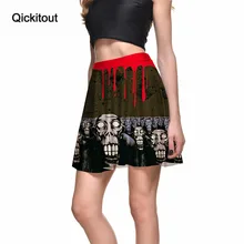 Qickitout юбки Лидер продаж Высокое качество модные пикантные тонкие женские капли крови череп забавные юбки с 3D Цифровым принтом