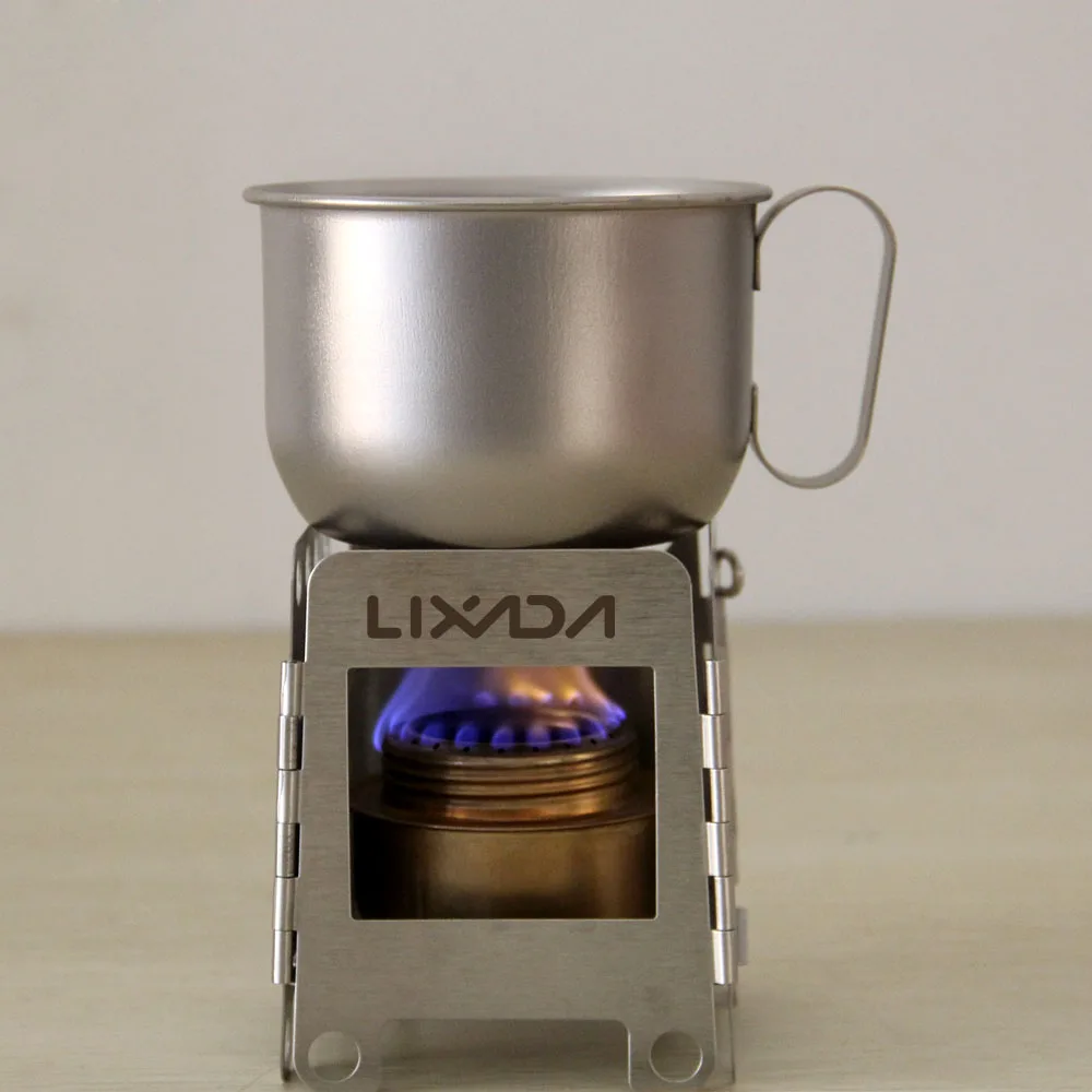 

Lixada Portable Stainless Steel Wood Stove + Backup Alcohol Burner Pocket Stove Outdoor Camping Cooking Picnic Backpacking Stove