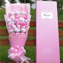 Милые кошки плюшевые с мылом Искусственные цветы Свадебный букет украшения для дома креативный подарок на день Святого Валентина