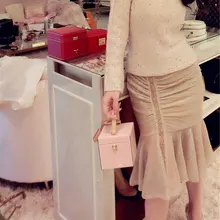 KENVY брендовая модная женская Высококачественная Роскошная элегантная яркая шелковая плиссированная юбка рыбий хвост