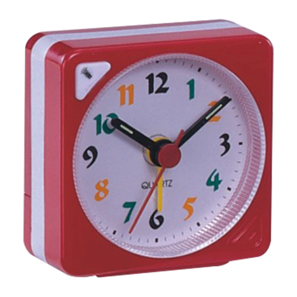 

Quartz Snooze Durable Lightweight Mini Alarm Clock Portable Luminous Analog Battery Operated Compact Non Ticking Plastic
