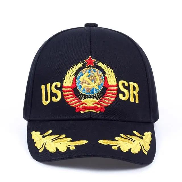 Унисекс хлопок Бейсболка герб России вышивка Snapback спортивные шапки мужские летние спортивные шапки для отдыха на открытом воздухе шапки - Цвет: Черный