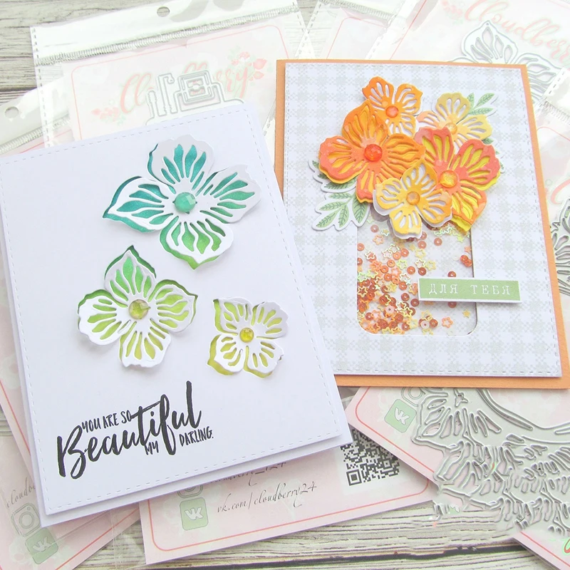 

JC Metal Cutting Dies for Scrapbooking Dies 3pcs Flowers Cut Die Craft Stencil Handmade Cards Making Model Template Decoration