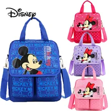 Детский плюшевый рюкзак с Микки и Минни Маус, сумка через плечо для девочек, милая мультяшная детская ручная школьная сумка, дорожная сумка
