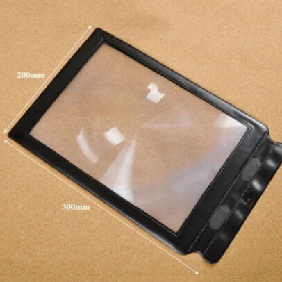 3X Glass Book Reading Aid Lens Page Reading Glass Lens Magnification Large Reading Magnifier Big A4 Full Page Sheet Magnifying