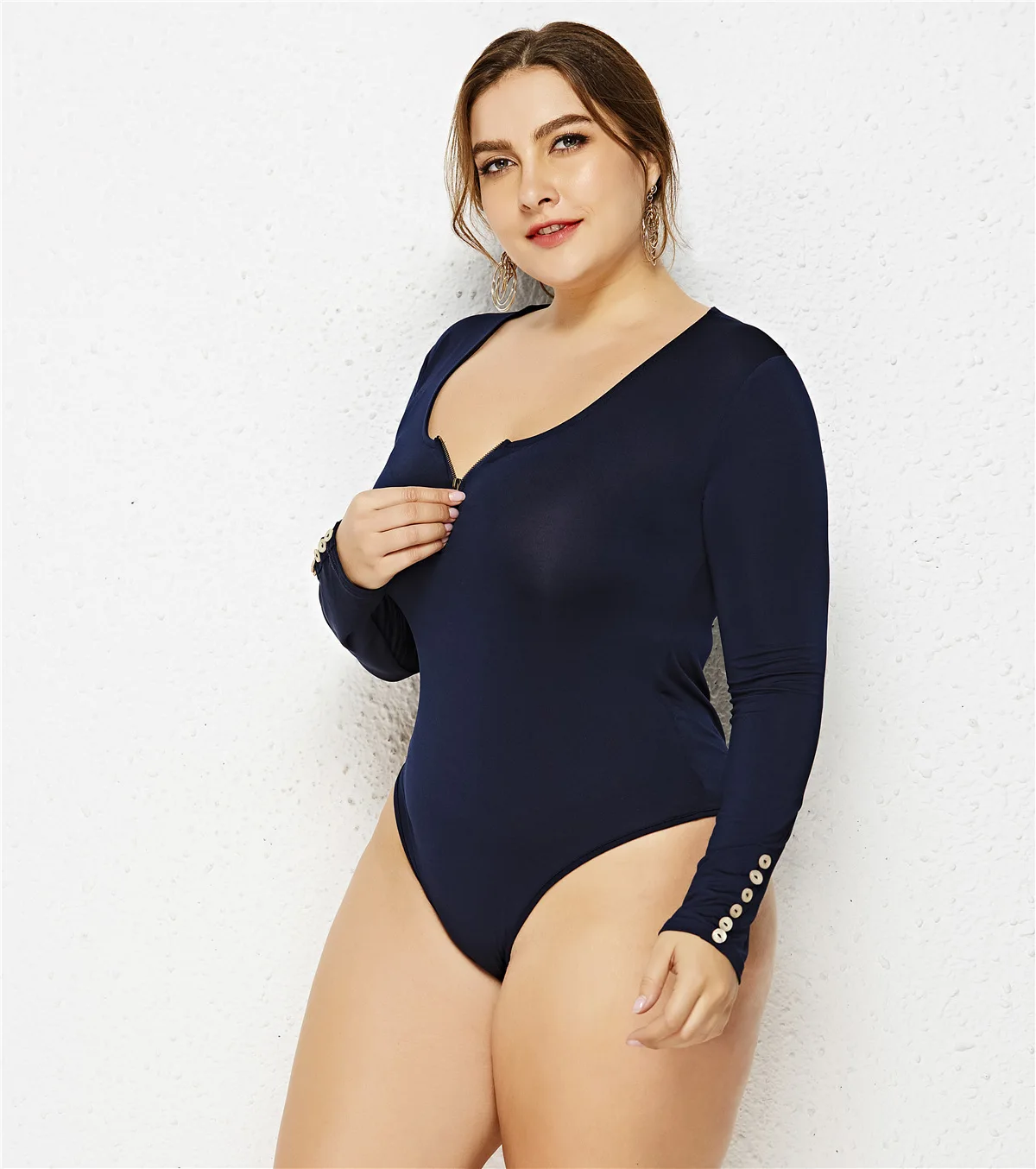 Kaufen 2019 frauen Strand Ausflüge Plus Größe Xl 2xl 3xl 4xl 5xl 6xl Vintage Einem Stück Bademode Badeanzug Langarm badeanzug