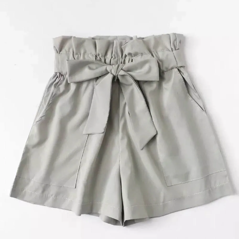 Большие размеры шорты с высокой талией для женщин летняя бумажная сумка Карманы Свободные шорты, короткие штаны женские горячие шорты