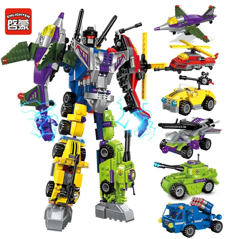

Destroyer Ares Transformer Blocks Helicopter Aircraft Educational Building Bricks Deformation Robot For Children Gifts 6 In 1