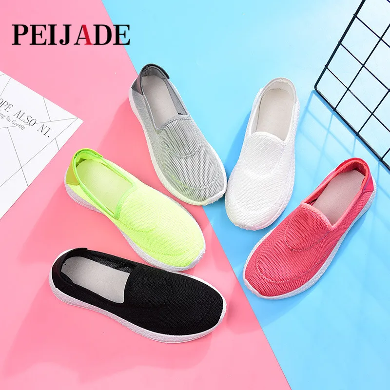 PEIJADE 2018 multi color mesh shoes summer new flat shoes comfortable
