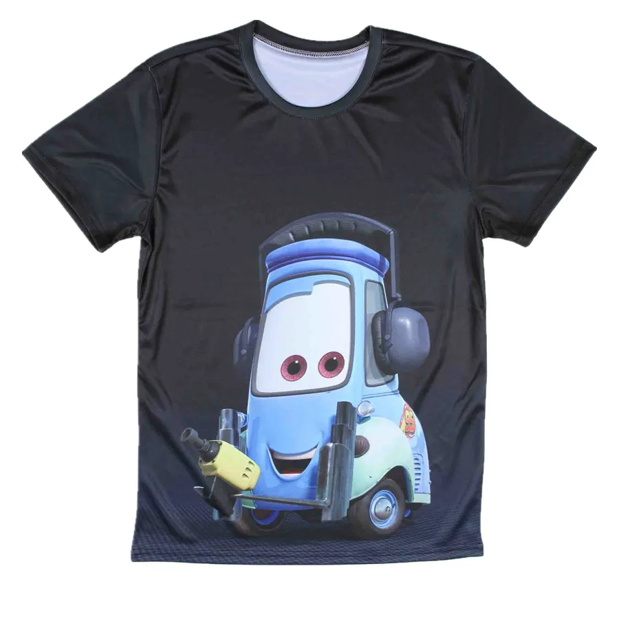 2015 Top Kualitas Film Animasi Mobil Tshirt Mens Katun Lengan