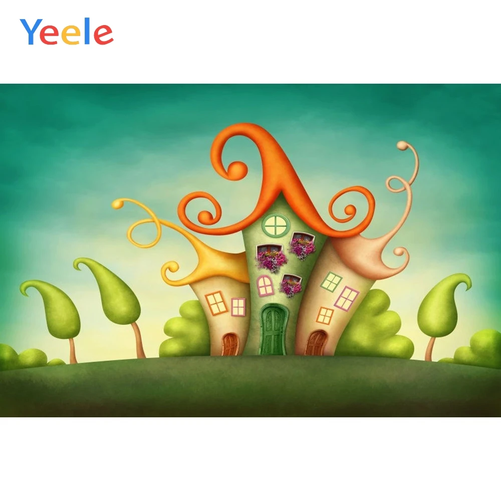 

Yeele Vinyl Cartoon Pepper-like Castle Children Birthday Party Photography Background Baby Photographic Backdrop Photo Studio