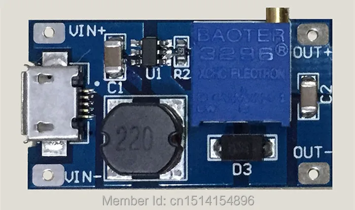 

2A booster board DC-DC step-up module input 2/24V to 5/9/12 / 28V Replace XL6009