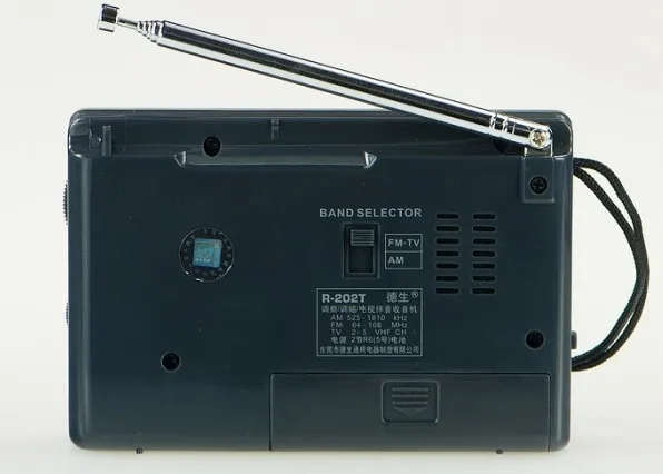 Высококачественное портативное радио TECSUN R 202T Pocket AM FM TV Audio radio black бесплатная