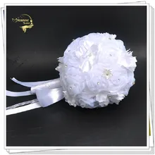 Довольно дешево простые белые свадебные букеты для невесты Шелковые Свадебные цветы Свадебные букеты Искусственные букеты невесты WP1547