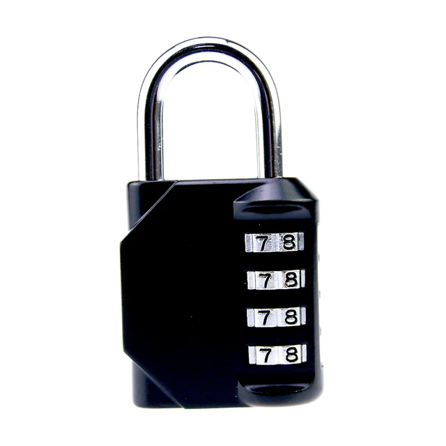 Free Shipping 4 Dial Digit Black password Lock Combination Suitcase Luggage Metal Code Password