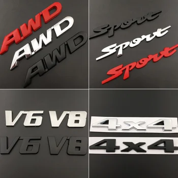 

Auto Sport V6 V8 AWD 4X4 Chrome Badge For Volvo XC70 Hyundai ix35 W205 W203 Toyota Ford Honda Jazz Nissan Dodge Jeep Car Decal
