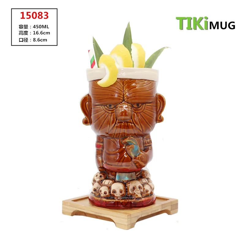 Hawaii Tiki кружки Коктейльные футбольные чашки пивные напитки Кружка вина керамическая Tiki кружки - Цвет: see chart