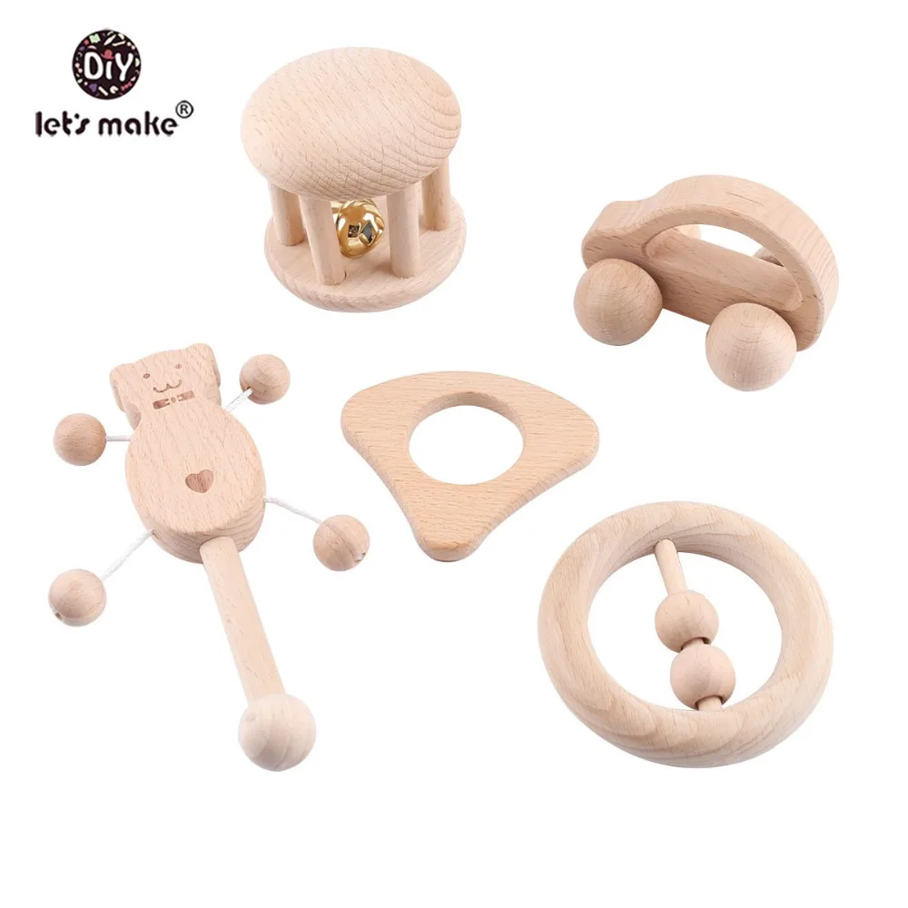 wooden baby teether