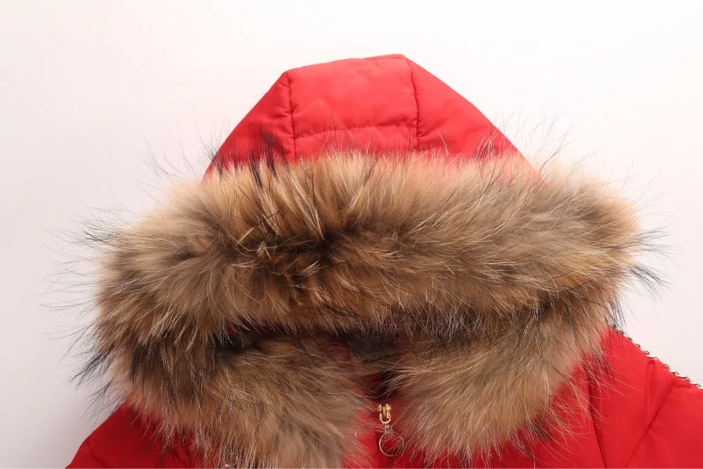 Teenagers Coat Jacket Warm Girls Outerwear Parka Jacket With Real Raccoon Fur Winter Thick Coat Girls 2017 New Winter Collection (17)