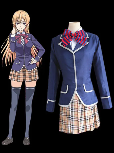 Бесплатная доставка Еда войн Shokugeki Нет Soma nakiri Ерина Хэллоуин Косплэй Костюм