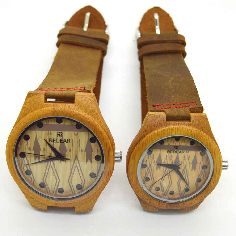 Wholesale stylish design couple wooden watch leather strap Bamboo Wood quartz wrist watch lover's watch Wholesale stylish design couple wooden watch leather strap Bamboo Wood quartz wrist watch lover's watch