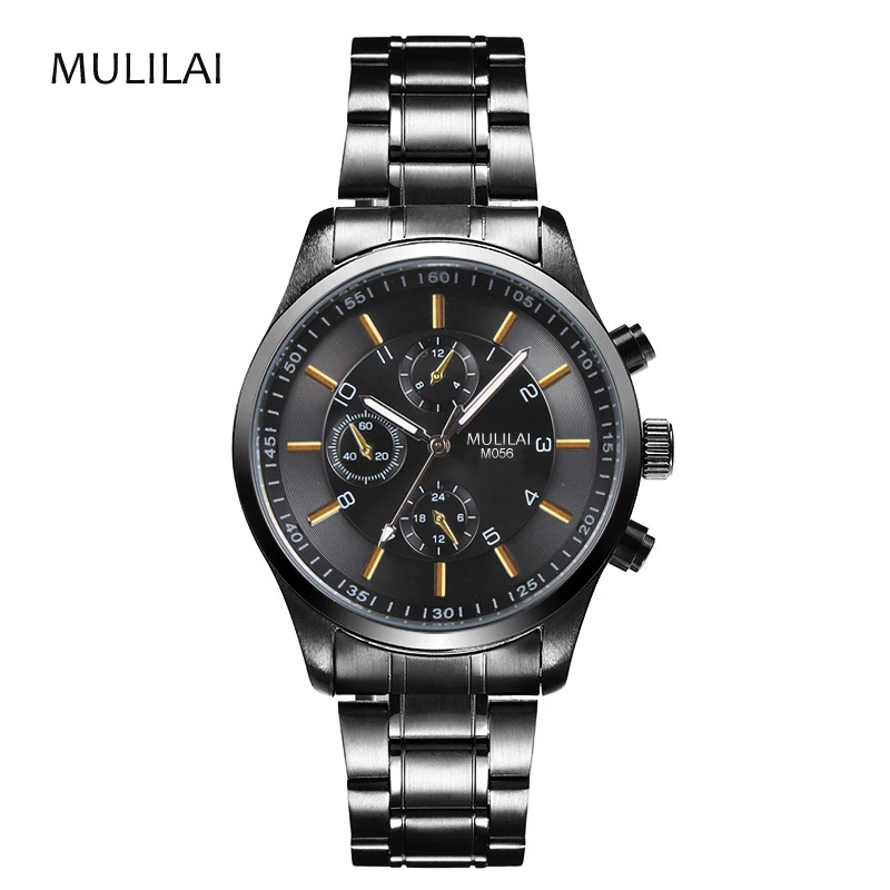 

2017 Popular Quartz Casual Watch Man Luxury Brand Colorful Pointer Stainles Steel Black Model Couple Wristwatch Sport watch's