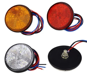 

by DHL or Fedex 200pcs 24 SMD LED Round Motorcycle Tail Light Universal 12V Mini Motorbike Reflector Turn Signal Brake Stop Lamp