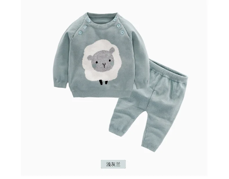 Wool Knitted Baby Girl Sweater Sets Cotton Full Sleeve Sweater+Pants Warm Baby Boy Clothing Sets Casual Bebes Suit Unisex Sets