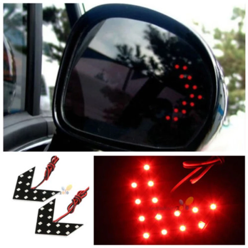 6pcs Car styling Side Mirror Turn Signal Indicator Light Amber Arrow