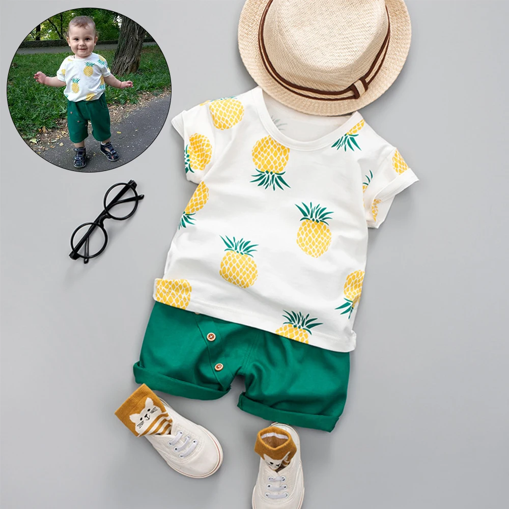 

Children Clothing Set Baby Boy Clothes Summer Printed New Kids Cotton Girls Clothes Sets Baby Boy Outfit Costumes Baby Clothing