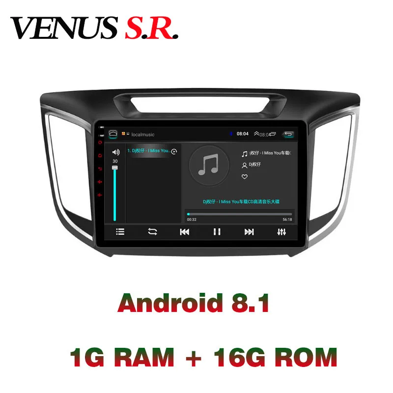 Clearance VenusSR Android 8.1 2.5D car dvd for Hyundai Creta IX25 Radio 2014-2017 2018 multimedia headunit GPS Radio stereo gps navigation 2