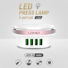 LDNIO A4406 4 Port Plug USB Charger Wall Adapter Mobile Phone Device Data Charging Universal