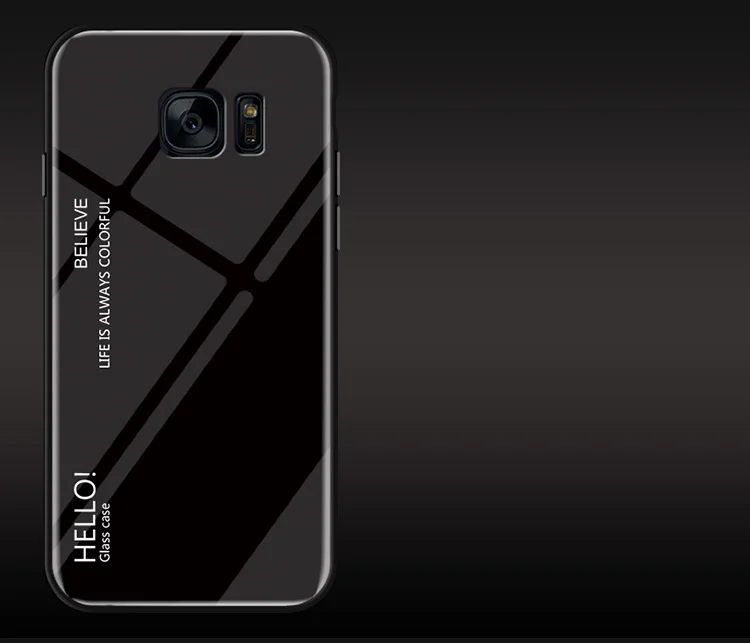 Для Samsung Galaxy S7 edge чехол Роскошный Жесткий закаленное стекло модный градиентный защитный чехол для задней крышки для samsung s7 s7edge оболочка