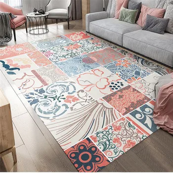 

Thick printed carpet modern minimalist bedroom bedside blanket coffee table living room non-slip mat European printing rug